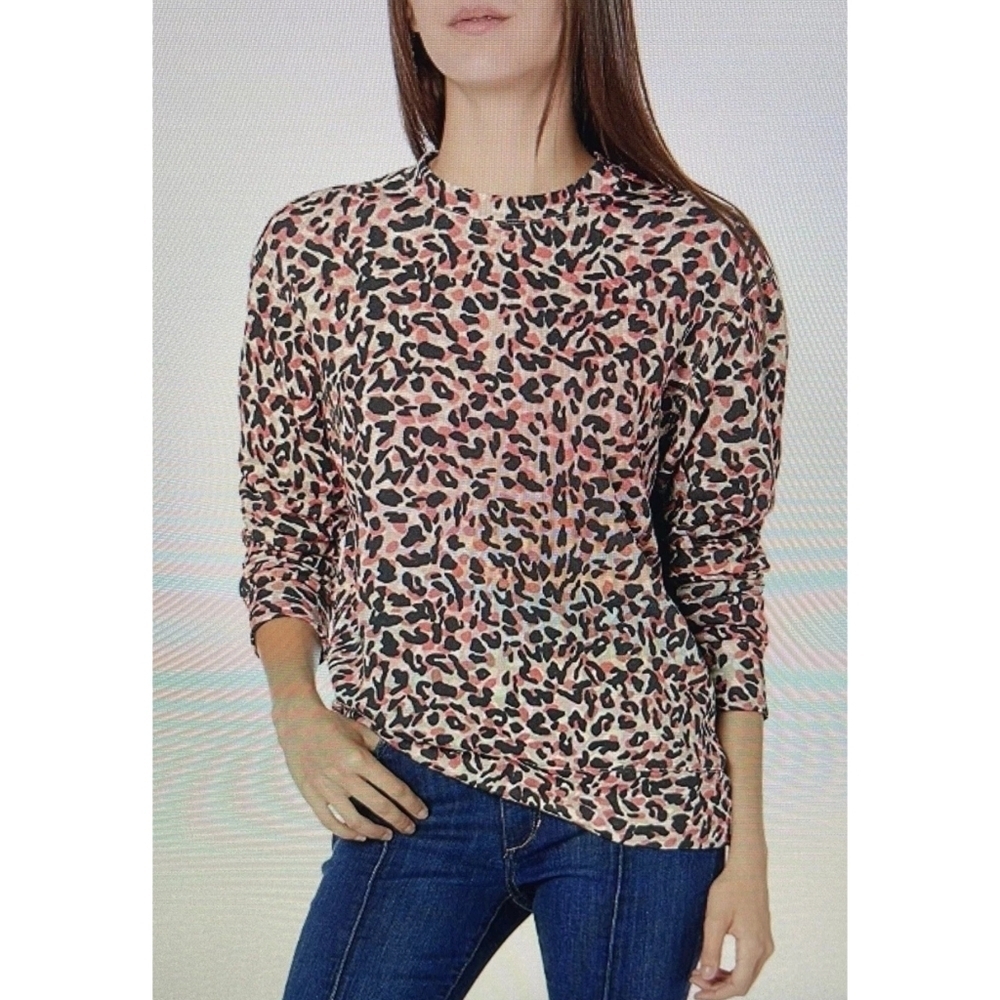 MONROW‎ Tiger Sweatshirt in Black and Pink size Medium